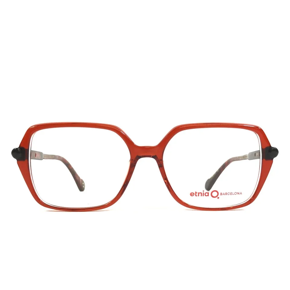 Etnia Barcelona Eyeglasses Frames SIMA OG Orange Black Dark Clear 52-15-138